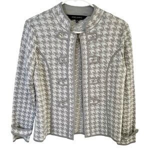 Ming Wang Houndstooth Sweater Cardigan Jacket